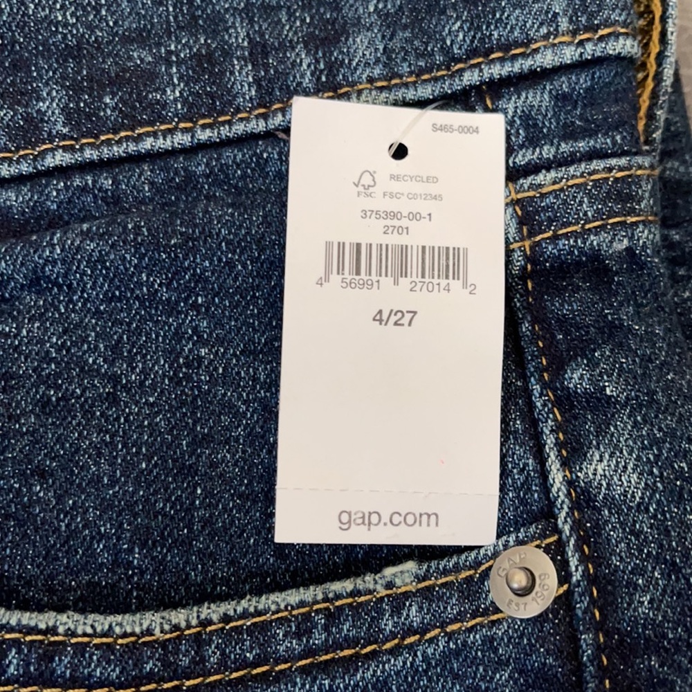 NWT Gap girlfriend jeans 4/27 indigo wash - Picture 5 of 7